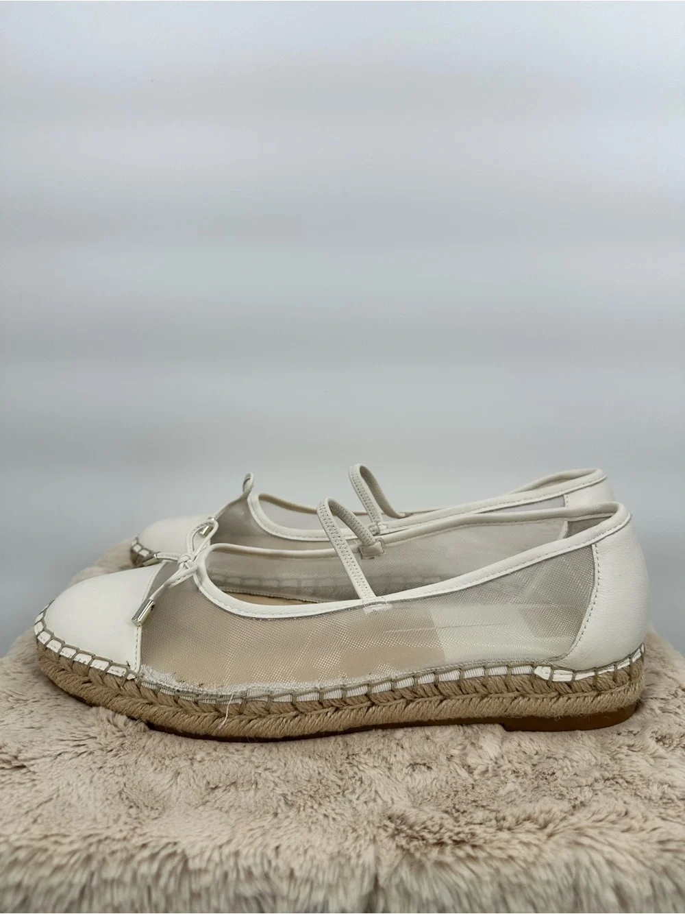 DOLCE VITA Cambre Ballet Flats White Mesh Classic Espadrille